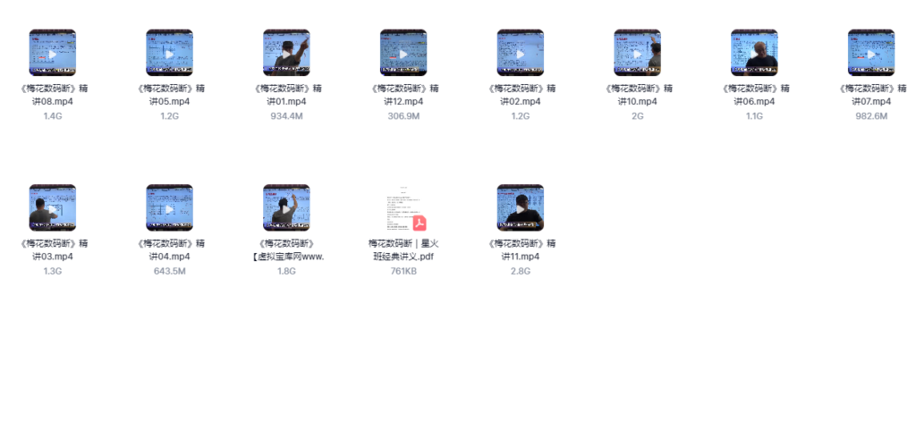 最新引进陈春林大师《梅花数码断》视频12集+配套讲义-大海创业资源网